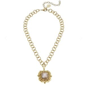 New Susan Shaw Blush Crystal London Necklace $144